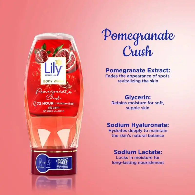 Lily Pomegranate Crush Body Wash – 200ml - 4